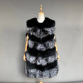 Wholesale Real Fox Fur Gilet Plus Size Women Silver Fox Fur Vest Coat Winter Warm Luxury Fluffy Vest Long Lady
