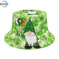 Female Sun Hat Fisherman's Hat St. Patrick's Holiday Irish Clover Print Basin Hat