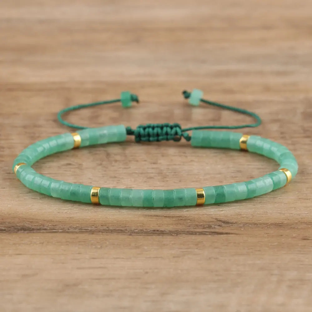 Dainty Bracelet for Women Jewelry Natural Gemstone Healing Crystal Green Aventurine Beaded Bracelet for Women Girls