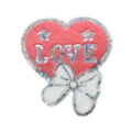 Sell Well New Type Custom Sequin Iron Heart Shapes Large Fabric Embroidery Patch