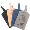 Hot Sale Fashionable PU Leather Luggage Tag with Letter Pattern for Trip Travel Custom Logo Packaging