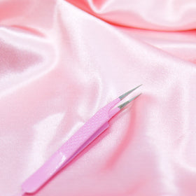 Wholesale Volume Eyelash Extension Tweezer Heart Printed Grip Double Shaded With Sliver Tips Powder Coated Tweezers