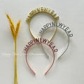 Happy New Year Headbands for Women Plastic New Year Eve Hairbands New Year Party Supplies Hair Accessory Gifts