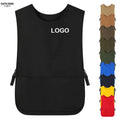 Custom Logo Waterproof Unisex Full Apron Front and Back Double Side Elastic Apron With Pocket Cobbler Aprons for Restaurant Bar
