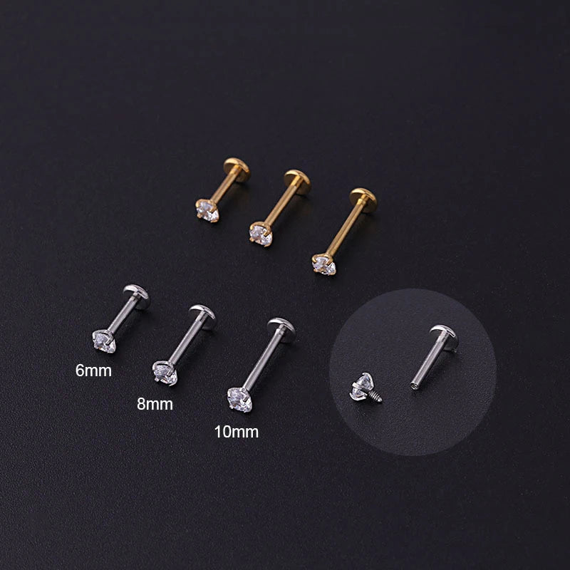2022 New Designer Wholesale Trendy Zircon Ring Lip Piercing Jewelry Stainless Steel for Women