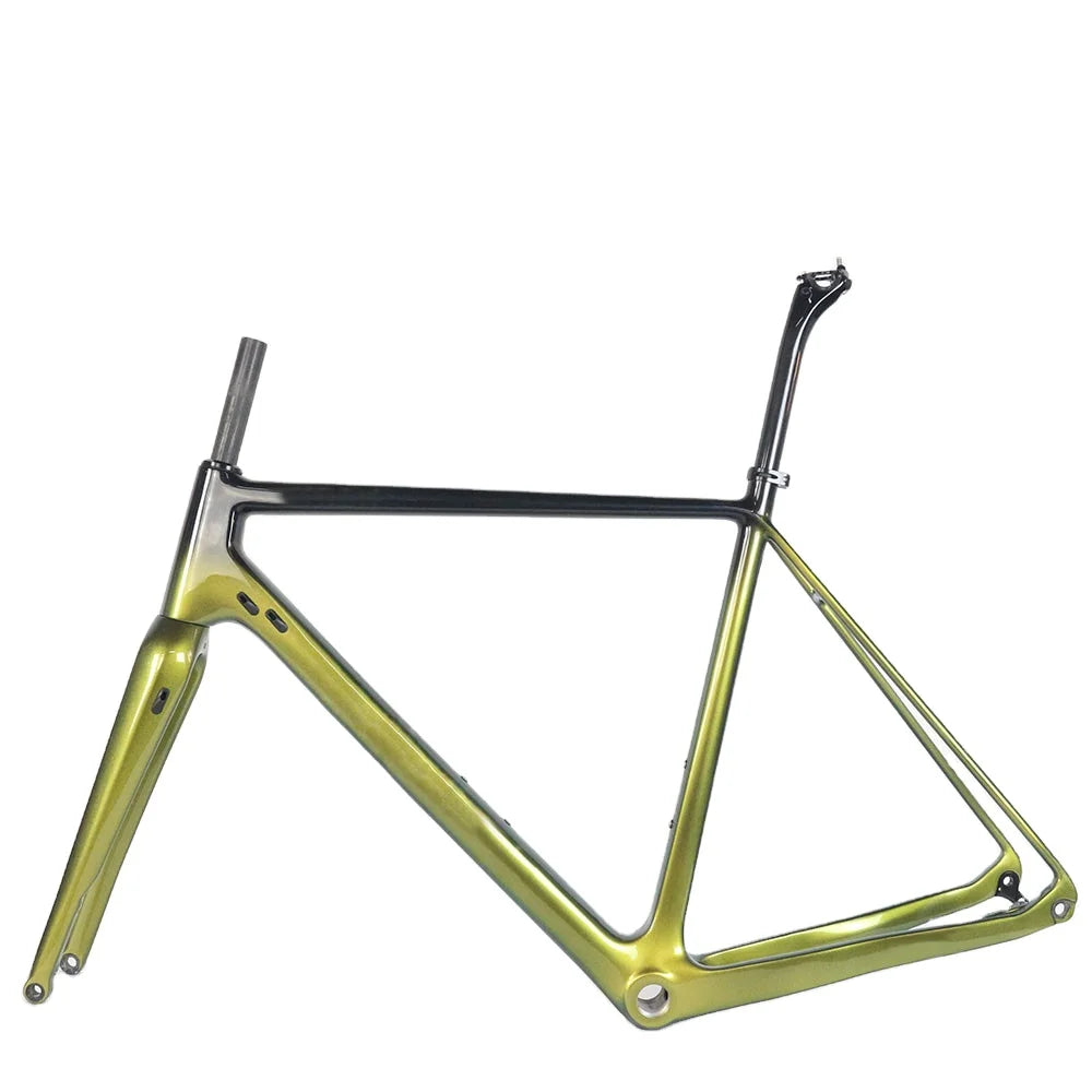 Winowsports Disc Gravel Bicycle Frames Customs Colors of Glossy Fading Series BSA68 700C Carbon Cyclocross Gravel Bike Frameset