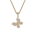 CN391  Hip Hop Butterfly Pendant Micro Pave With CZ Stones Necklace Women Gift Jewelry