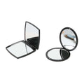 Personalized Portable Double-Side Folding Black Lighted Cosmetic Compact Mirror Small Makeup Pocket Mirror for On-the-Go Use