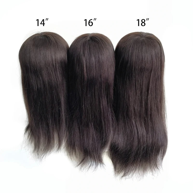Swiss Lace 7*9 Long Natural Human Hair Pieces Women Topper