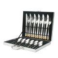 Creative Crown Stainless Steel Flatware 24Pcs Set Wedding Silverware Knife Fork Spoon Restaurant Cutlery Set