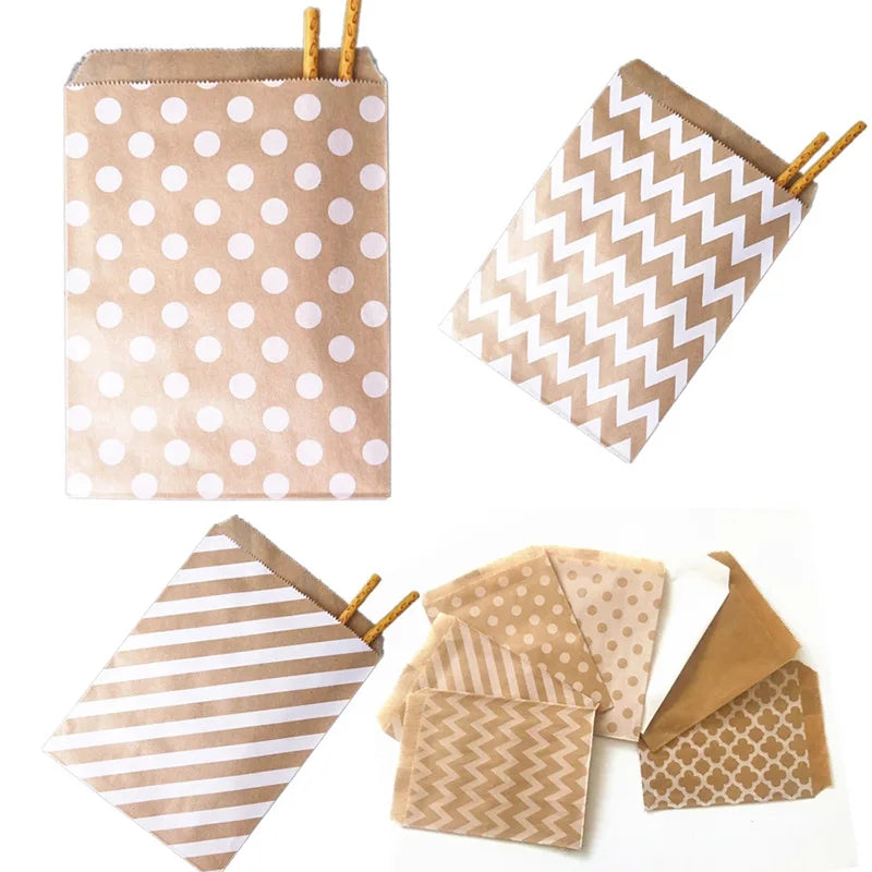 Customized Crinkle Polka Dot PET Carton Packing Recyclable HD Gravure Printing Kraft Paper Bags for Candle Craft Supplies