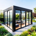 Home Decorative Outdoor Garden Villa Roof Yard Motorized Adjustable Louver Sun Gazebo Bioclimatic Louvered Aluminum Pergola