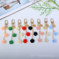 Cute Colorful 3D Resin Rose Flower Keychain Pendent Fashion Flower Key Ring Car Purse Handbag Charms Decor Accessories for Women