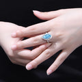 Lab Grown Pink Morganite 925 Sterling Wedding Ring Lab Created Aquamarine Stone Women Jewelry Sets