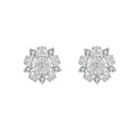 Unique Design 925 Sterling Silver Cz Stones Fine Jewelry High Quality Flower Stud Earrings for Women
