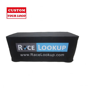 Polyester Waterproof Stretch Spandex Table Display Stand Cloth Custom Tablecloth With Logo