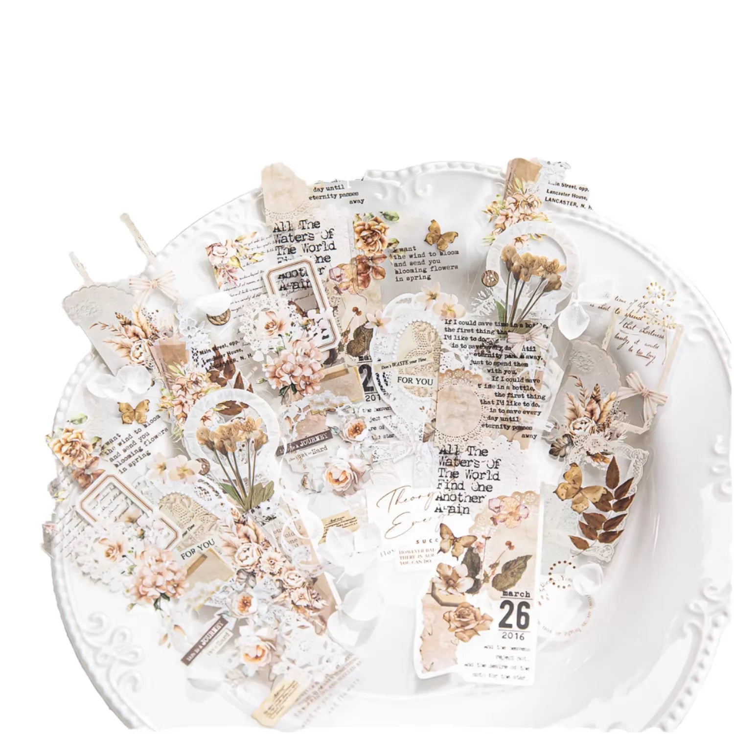 10 Sheets of PET Stickers Pack Love Spreads Series Handbook Material Decoration Collage Bottom Stickers 6 Models