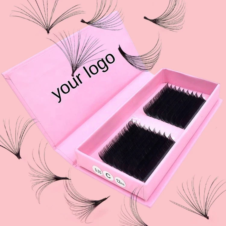 Soft Matte Black Cashmere 5-25mm 0.05/0.07mm Lash Extension Supplies Easy Fanning Trays Korean Easy Fan Mink Eyelashes