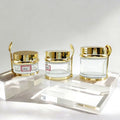 30ml 50ml 80ml 100ml Luxury Gold Glass Cream Container Cosmetics Bottles and Jars with Spoon for Skincare Packaging A888