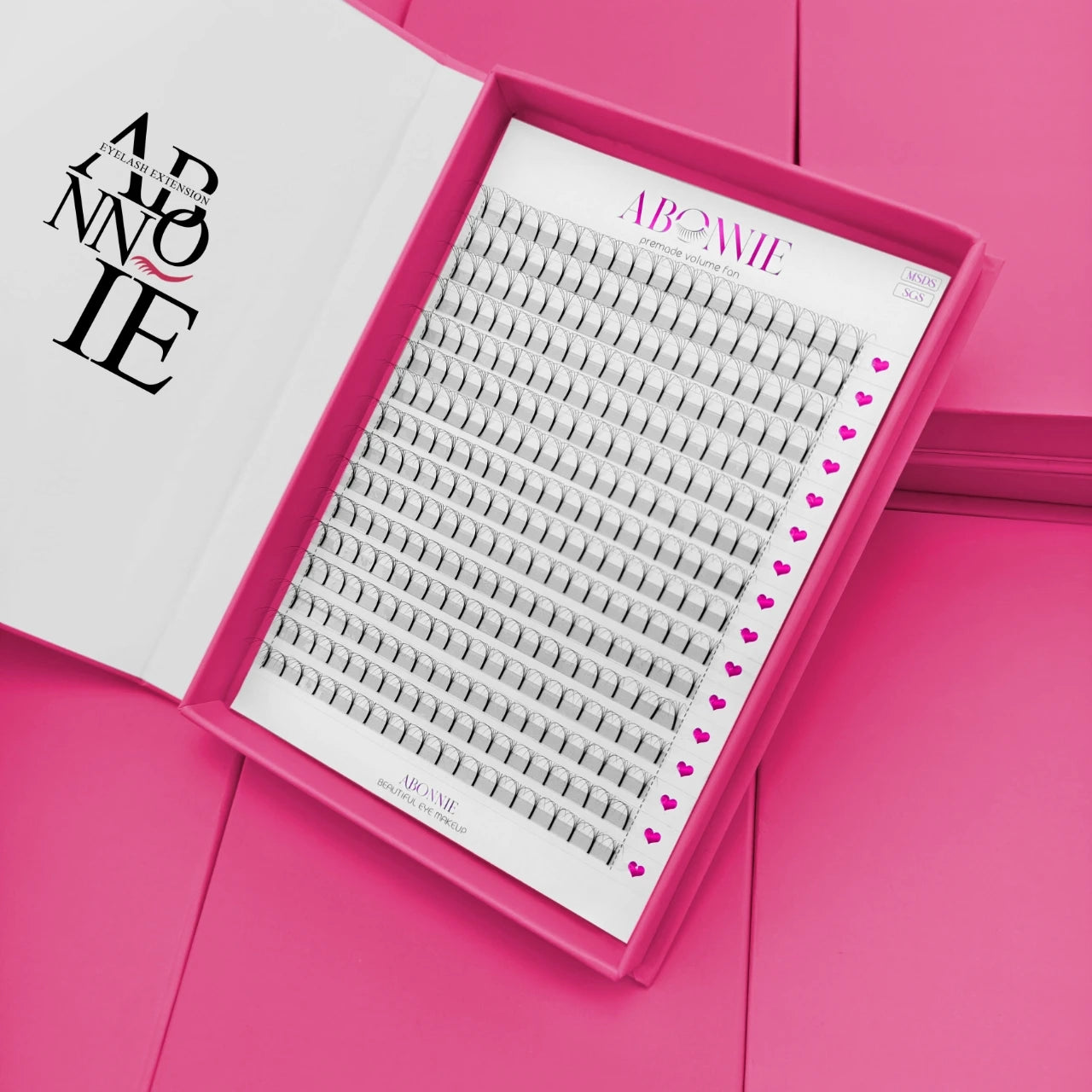 Abonnie Long Stem Pre Made Lash Fans Cashmere 0.03 0.07 3D Flat Base Premade Volume Fans Promade Fans Eyelash Extensions