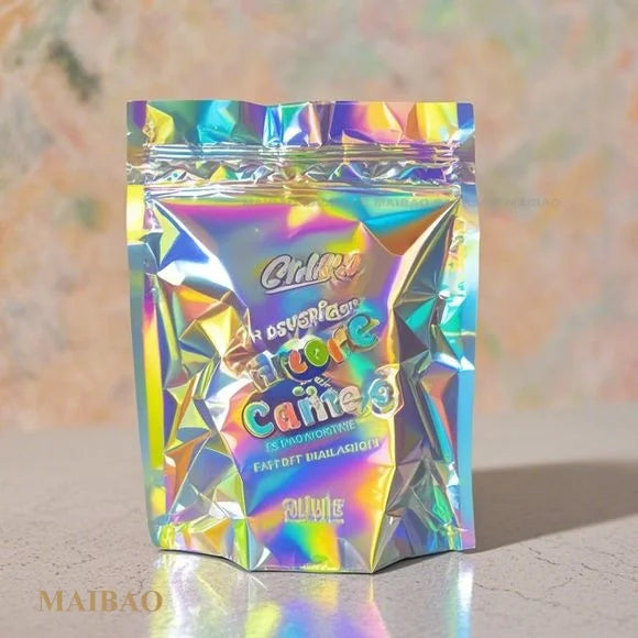 Mylar Bags 3.5 7g 14g Childproof Reaselable Ziplock Edible Mylar Bags 3.5g Plastic Zip Lock Pouch Holographic Mylar Bags