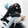 LOY Waterproof Cartoon Print Zipper Closure Outdoor Smart LED Motorcycle Backpack with USB and Breathable Design