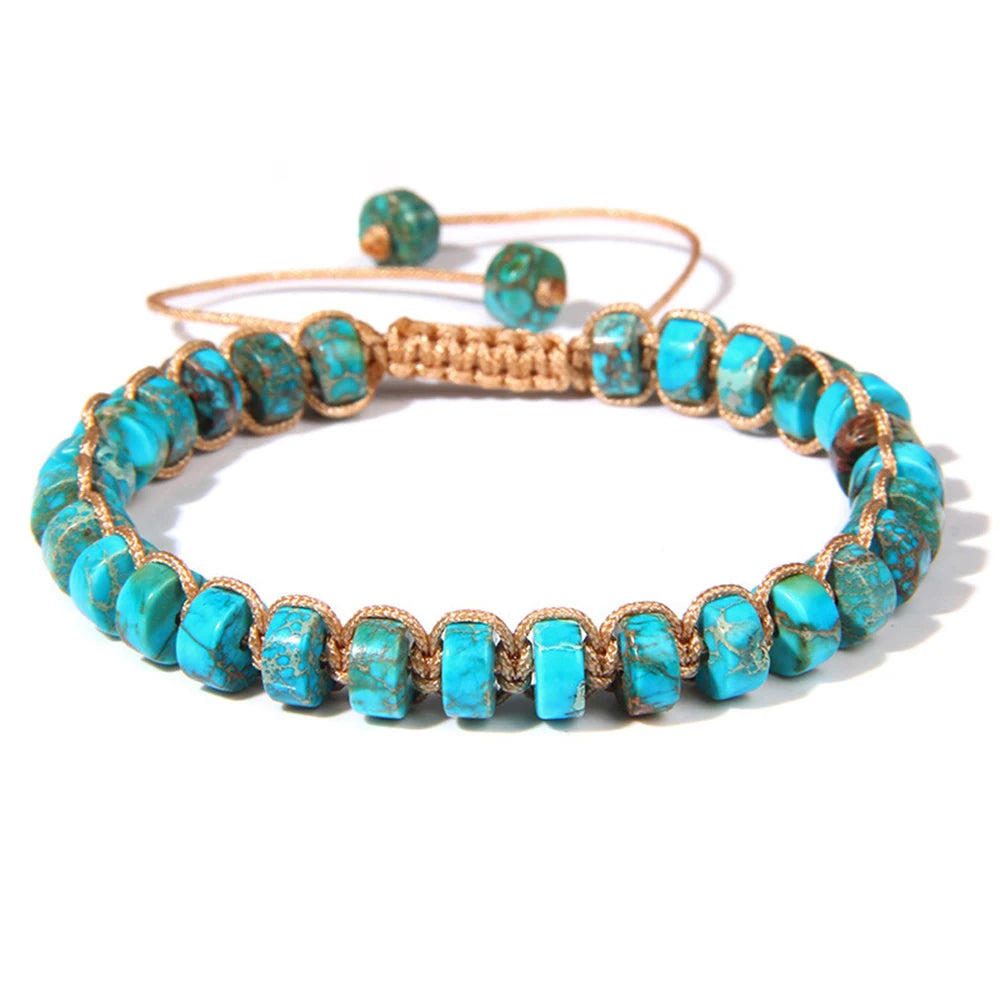 New Product Ideas 2023 Adjustable Jewelry Custom logo Bead Men Energy Natural Stone Braided Bracelet for Women