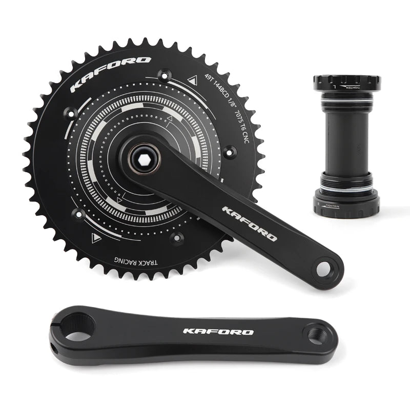 KAFORO TK02 Sealed Disc Hollow Integrated Fixed Gear Bicycle Racing Crankset Bike Cycling Accessories 144BCD CNC sealed Crankset