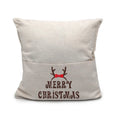 16 Inches Sublimation  Pocket Linen Pillow Case DIY Custom Christmas Throw Pillow Case Cover