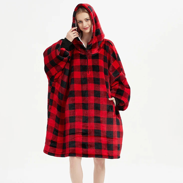 Factory Oversized Cozy Sherpa Blanket Hoodie Sweatshirt for Women Men Adults Kids Thick Plush Giant Pullover Fleece Sweater