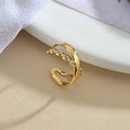 Hot Sale Stainless Steel Ring Jewelry 14K Gold Plated Double Layer D Letter Opening Adjustable Rings YF2383