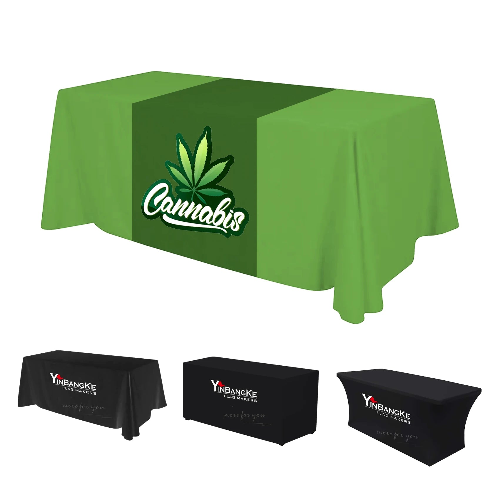 4ft/6ft/8ft Colorful Custom Logo Drape Fitted Stretch Tablecloth Water Proof Table Cloth Cover for Business Events