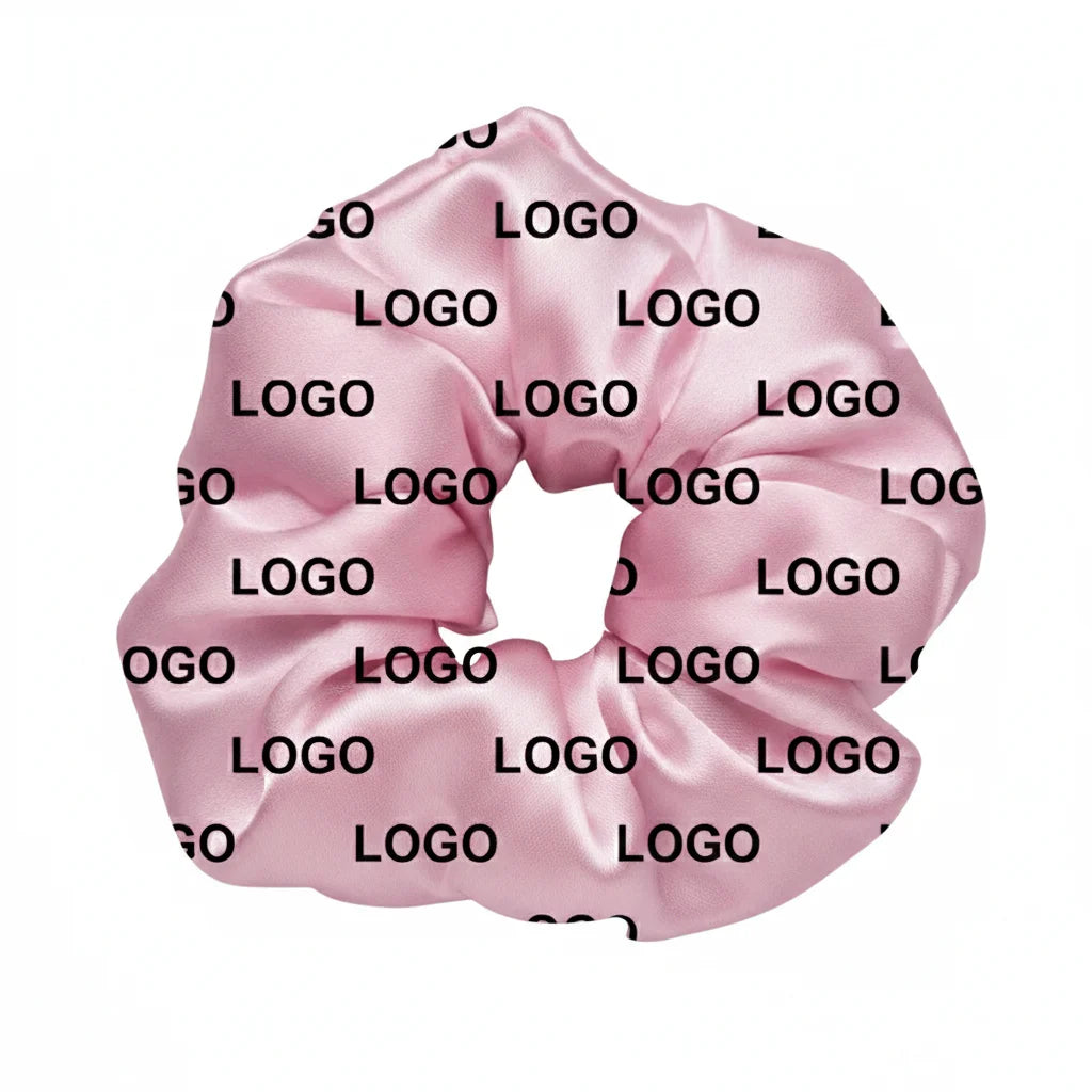 SC3040C Wholesale Custom Printing logo Satin Hair Ties Custom Scrunchies Personalized Pattern Printed Scrunchie