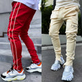 Top Ranking Men's Stretch Sweatpants Slim Solid Color GYM Pants Jogger Reflect Running Training Jogging Pants Man