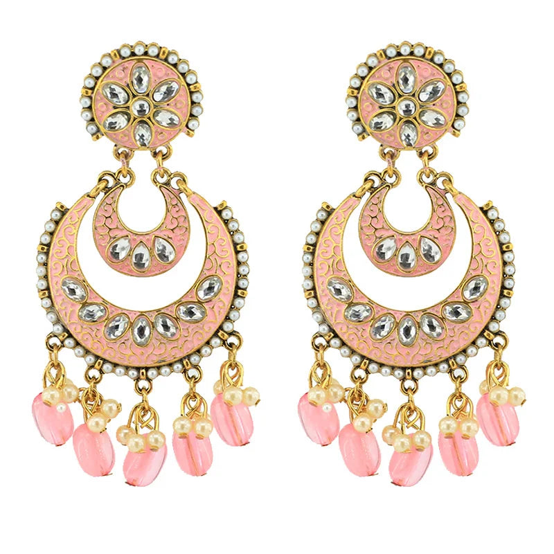 Latest Online Wholesaler and Manufacturer Mehndi Plated Chand Jhumki Earrings in Fashion Jewelry