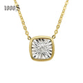 Elegant 18K Solid Real Gold Pendant Necklace with Natural Diamond Trendy Geometric Style Fine Jewelry Wedding Gift for Women