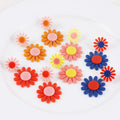 Korean Style Multi-Color Acrylic Drop Earrings for Women Handmade Cute Flower Pendant Trendy Small Daisies Design for Parties