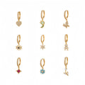 Wholesale Classic Simple Copper Buckle Dangle Earring Jewelry Female Temperament High-Grade Sensitive Zircon Ear Ring Huggie