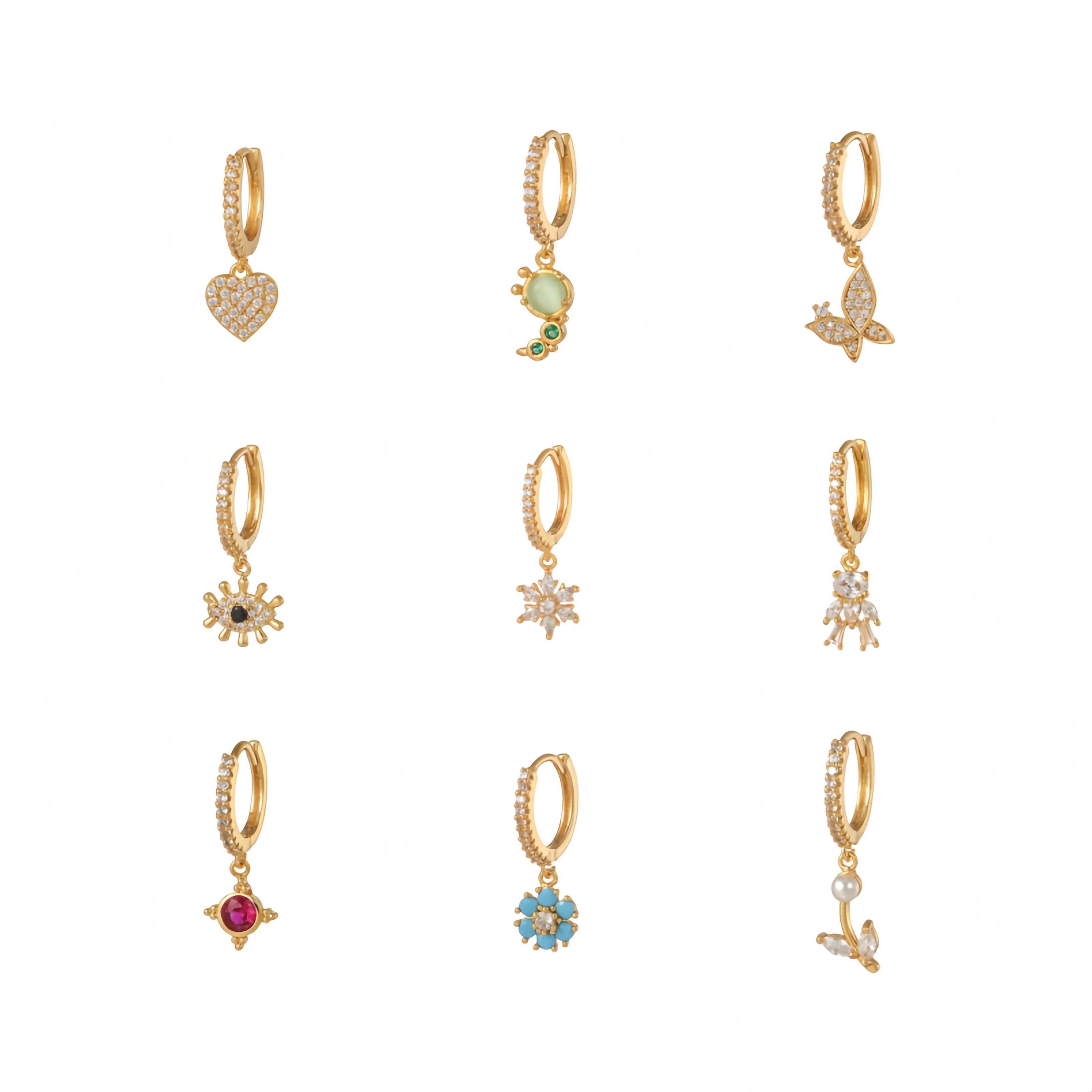 Wholesale Classic Simple Copper Buckle Dangle Earring Jewelry Female Temperament High-Grade Sensitive Zircon Ear Ring Huggie