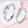 S925 Silver Plated Romantic Leaves Heart Couple Ring for Women Men Wedding Engagement Wedding Jewelry