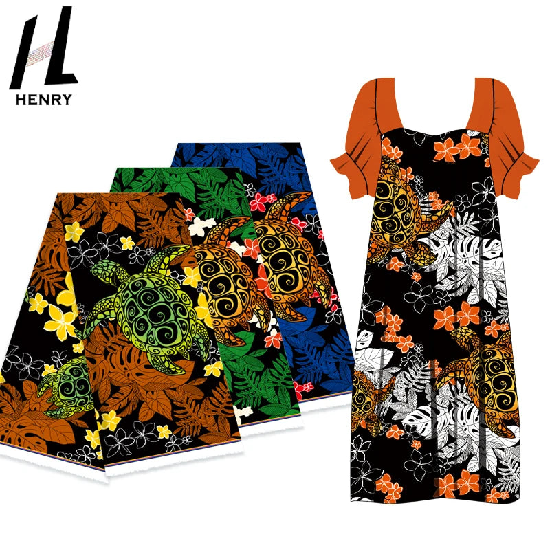 New Design Islander Style Micronesia Marshall Hawaii Mumu Digital Print 100% Polyester Fabrics for Skirt