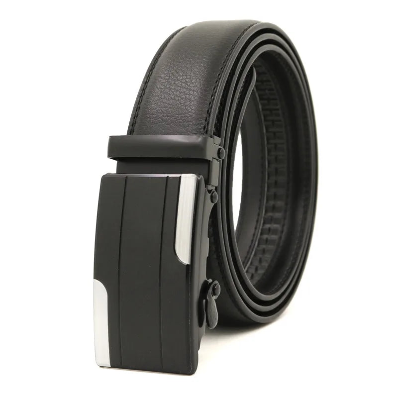 LQbelt New Men's Automatic Buckle Belts Adjustable PU Belt Factory Business Belts for Men Custom logo