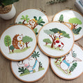 Meian M-001 Folk Art & Fashion Embroidery Starter Kit with Animal Patterns and Full Range Cross Stitch Designs Cotton Handmade