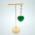 Crafts 2026 Fashion big stone gold rings heart healing Crystal pendant keychain necklace malachite keyrings for sale gift