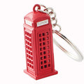 London Bus KeychainBritish Red Bus KeychainDouble-Decker Bus Key Ring 3D Red Telephone Box