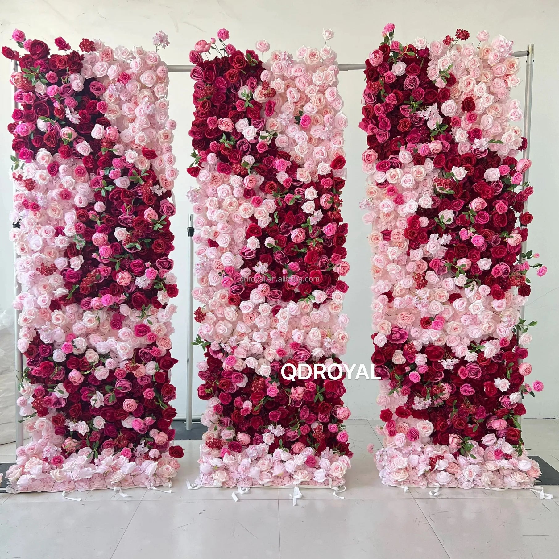 Handmade 3D Artificial Flower Wall Backdrop 8ft Valentine's Day Thanksgiving Graduation Mother's Day Easter Christmas New Year