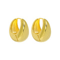 YHE0382 18k Gold Plated  Huggie Earrings 925 Sterling Silver U Shape Hollow Gold Chunky Hoop Earring for Women