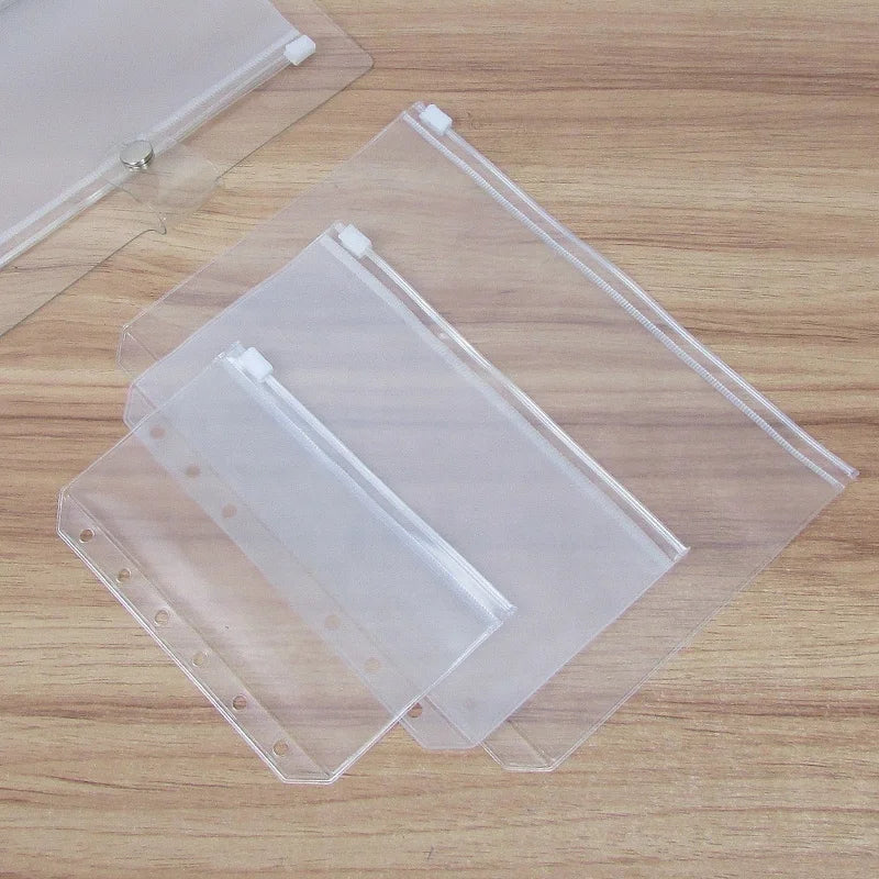 Transparent A6 Binder Zipper Pouch Zip A5 A7 Budget Binder Envelopes for Notebook Planner Accessories