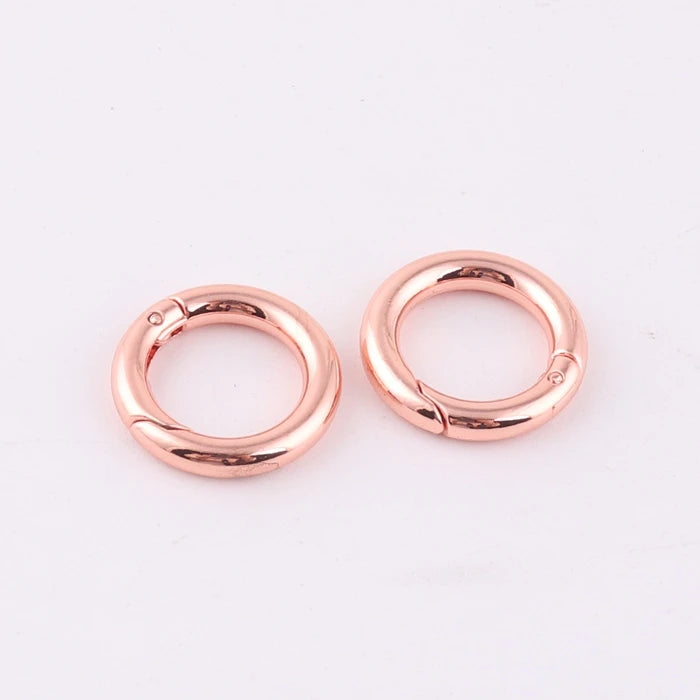 20mm Rose Gold Metal Round Carabiner Spring Gate O Ring for Bag Accessories