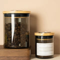 CUSTOM 200ml High Borosilicate Glass Stash Jar With Bamboo Lid and Hygrometer Food Storage Container No MOQ Stable Humidity